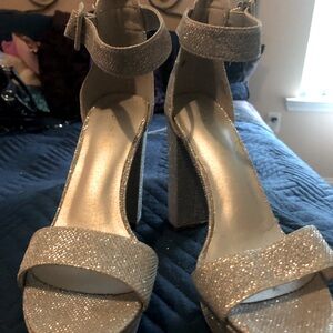 Size 9 Block Heel glitter Shoes